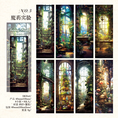 Yoofun 8 kom/lot Kreativne knjižne oznake Fantasy Earth Card Papir Diy Dekorativni materijal Oznake za knjige Studenti Prijatelji Poklon