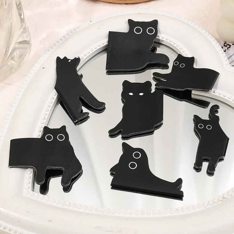 6 buc. Semne de carte magnetice pentru semne de carte Clipsuri în formă de câine pisică drăguț magnetice pentru semne de pagină set de cleme pentru profesori, studenți, iubitori de cărți