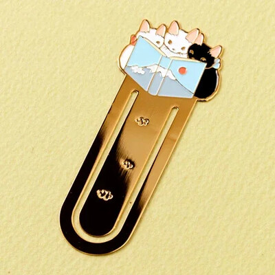 Multikas kassi järjehoidjad Metallist messingist raamatuklambrid Kawaii raamatulehehoidik Korea kirjatarvete lugemistööriistad Kooli kontoritarbed