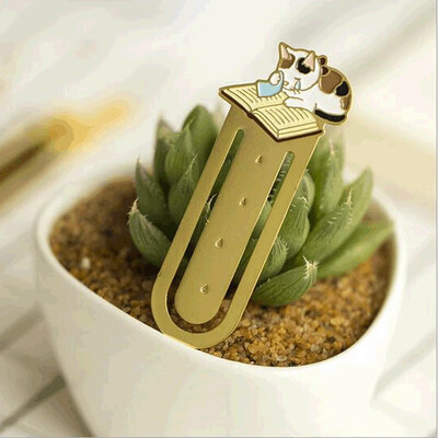 Multikas kassi järjehoidjad Metallist messingist raamatuklambrid Kawaii raamatulehehoidik Korea kirjatarvete lugemistööriistad Kooli kontoritarbed