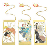 kimetsu no yaiba Demon Slayer Metal Hollow Σελιδοδείκτης China Style Tassel Σελιδοδείκτης για το Book Cosplay Kamado Tanjirou Badge Props