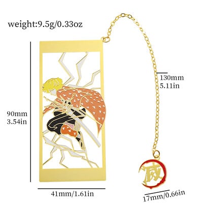 kimetsu no yaiba Demon Slayer Metal Hollow Σελιδοδείκτης China Style Tassel Σελιδοδείκτης για το Book Cosplay Kamado Tanjirou Badge Props