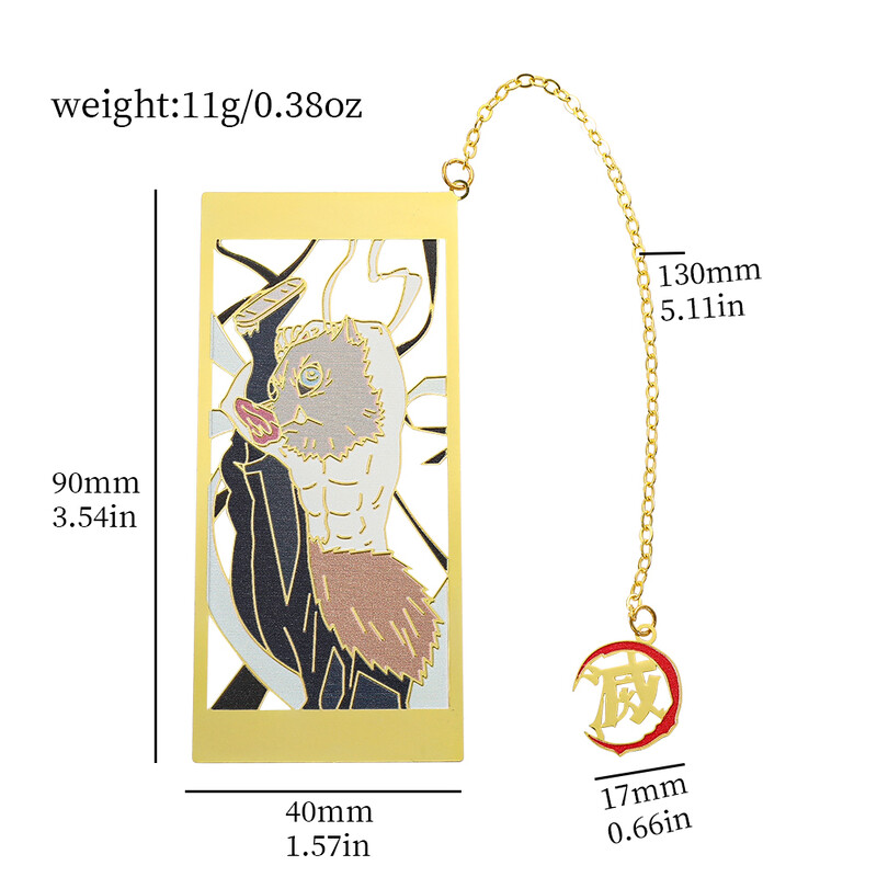 kimetsu no yaiba Demon Slayer metallist õõnes järjehoidja Hiina stiilis tutti järjehoidja raamatu Cosplay jaoks Kamado Tanjirou märgi rekvisiidid