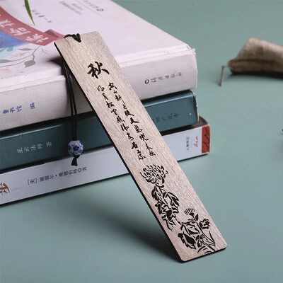 Retro puidust nikerdus Neli aastaaega Järjehoidjad Hiina stiilis eebenipuust raamatuklamber Õpilase õrn lugemistööriist Kooli kirjatarbed