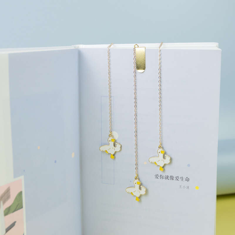 Duck Bookmarks for Books Kirjatarbed Uudsus Armas metallist Järjehoidja Multifilmi Raamatumarkerid Kooli kontoritarbed