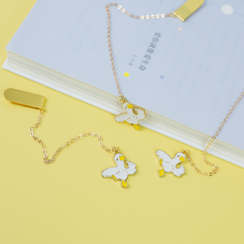 Duck Bookmarks for Books Kirjatarbed Uudsus Armas metallist Järjehoidja Multifilmi Raamatumarkerid Kooli kontoritarbed