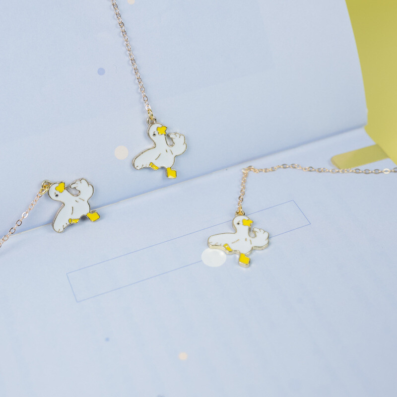 Duck Bookmarks for Books Kirjatarbed Uudsus Armas metallist Järjehoidja Multifilmi Raamatumarkerid Kooli kontoritarbed