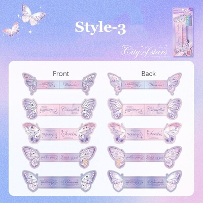 10Pcs/Pack Butterfly Design Oznaka Oznaka Stranica za čitanje Isječak Paginacije Oznaka Oznaka stranice knjige Uredski školski pribor