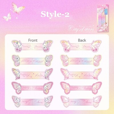 10Pcs/Pack Butterfly Design Oznaka Oznaka Stranica za čitanje Isječak Paginacije Oznaka Oznaka stranice knjige Uredski školski pribor