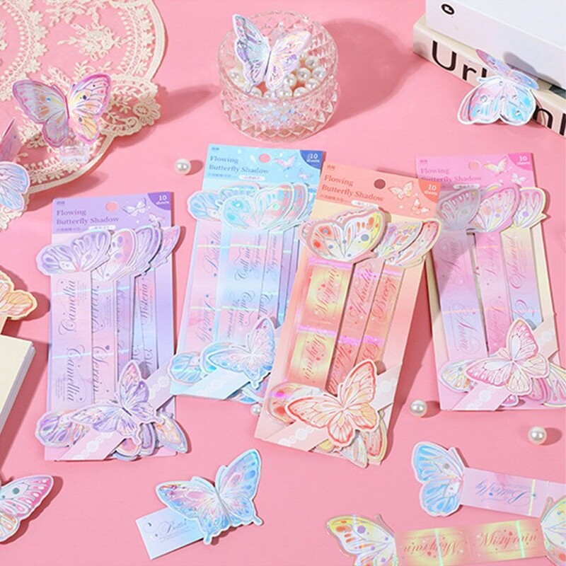 10Pcs/Pack Butterfly Design Oznaka Oznaka Stranica za čitanje Isječak Paginacije Oznaka Oznaka stranice knjige Uredski školski pribor