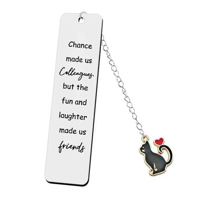 Multikas metallist järjehoidja roostevabast terasest kirjaga järjehoidjad raamatute jaoks Pika ketiga kassi ripats Õpilaskirjatarbed Tüdrukute koolitarbed