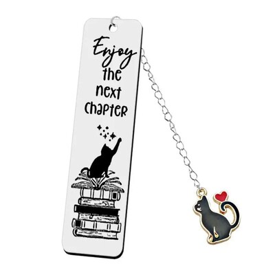 Multikas metallist järjehoidja roostevabast terasest kirjaga järjehoidjad raamatute jaoks Pika ketiga kassi ripats Õpilaskirjatarbed Tüdrukute koolitarbed