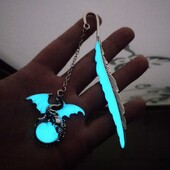 Vintage metallist järjehoidjad Helendav sulgede disain lendava lohega Järjehoidja Armsad loomad Järjehoidja ripats Kirjatarbed