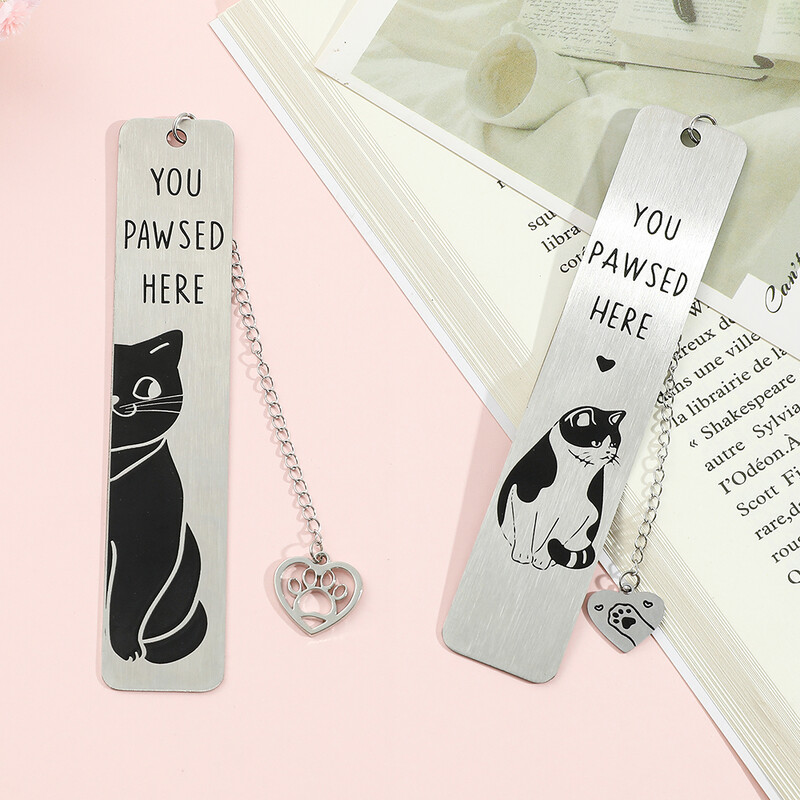 Lemmikkasside järjehoidjad Roostevabast terasest raamatumärk raamatusõpradele Kirjatarbed kassisõpradele Täiuslikud kingitused Kontoritarbed meestele, naistele