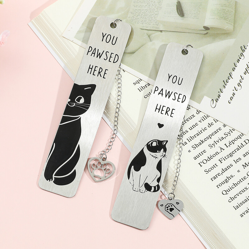 Lemmikkasside järjehoidjad Roostevabast terasest raamatumärk raamatusõpradele Kirjatarbed kassisõpradele Täiuslikud kingitused Kontoritarbed meestele, naistele