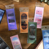 7 tk/pakk Kuu luuletuse sari PVC järjehoidjad Maastikukirjandus Kunstikaardid DIY dekoratiivsed järjehoidjad