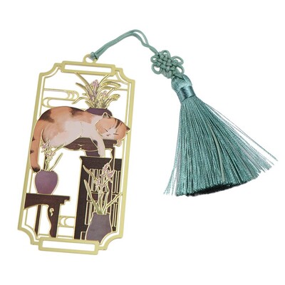 Õõneskassi järjehoidja Lilled Tutid Metallist lugemine Järjehoidja Hiina stiil mood Hiina stiil Järjehoidjad Tudengite kirjatarbed