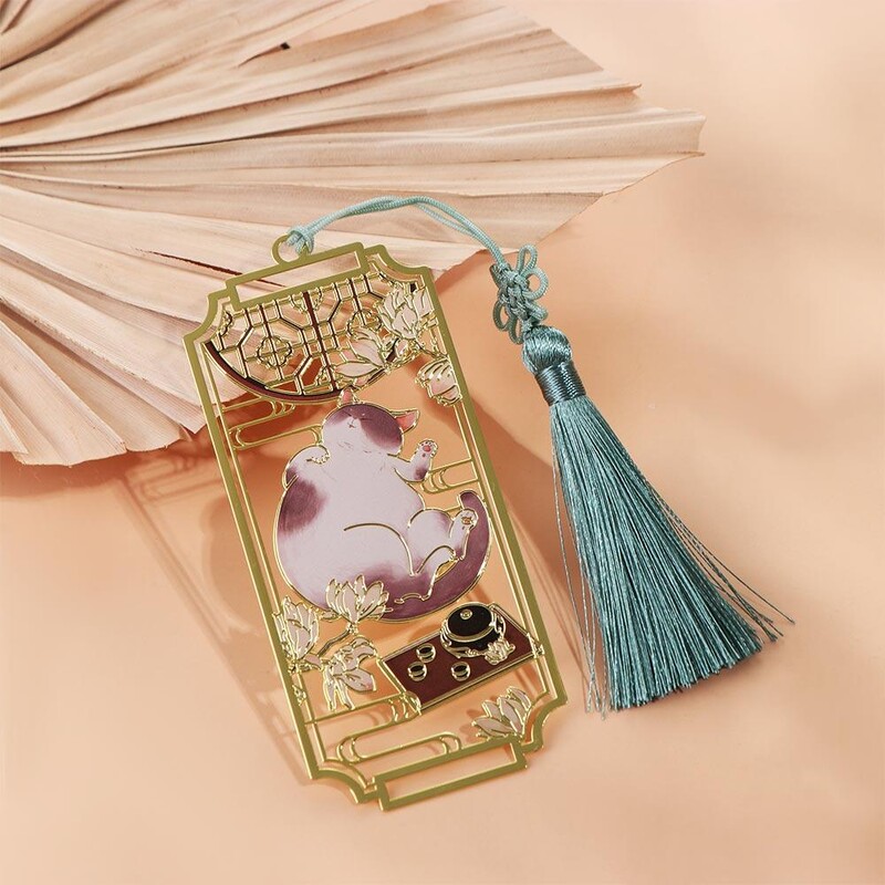 Õõneskassi järjehoidja Lilled Tutid Metallist lugemine Järjehoidja Hiina stiil mood Hiina stiil Järjehoidjad Tudengite kirjatarbed