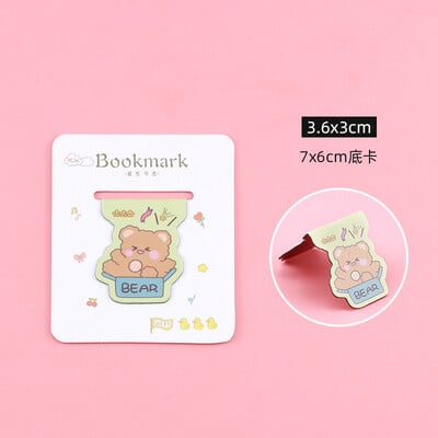 1 gab Karikatūras magnētiskās grāmatzīmes Mīlīgs lācis trusis kaķis Magnēts grāmatu marķieris Kawaii dāvana lasīšanai biroja skolai