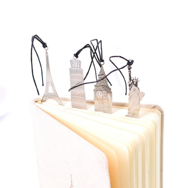 1 tk metallist järjehoidja Londoni Elizabeth Eiffeli torni vabadussammas marker Raamat Metallist järjehoidja kirjaklambrid kontoritarbed