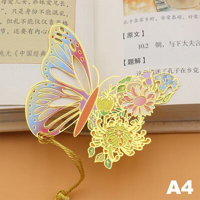 1 tk Hiina stiilis metallist liblikas lillega järjehoidjad peenelt õõnsad ripatsidega raamatuklambrid õpilastele lugemistööriista koolitarbed