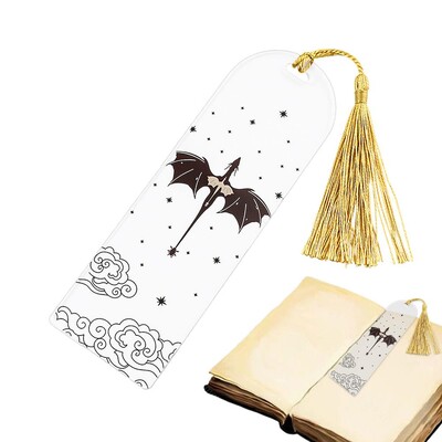 Διάφανες ακρυλικές φούντες δράκου Προσθήκη σελιδοδείκτη Anime Black Dragon Σελιδοδείκτες για λάτρεις του βιβλίου Δάσκαλος φίλος Παιδί Μαρκαδόρος Διαβάστε