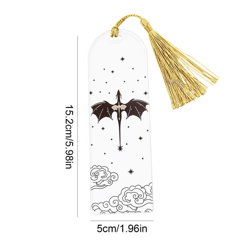 Διάφανες ακρυλικές φούντες δράκου Προσθήκη σελιδοδείκτη Anime Black Dragon Σελιδοδείκτες για λάτρεις του βιβλίου Δάσκαλος φίλος Παιδί Μαρκαδόρος Διαβάστε