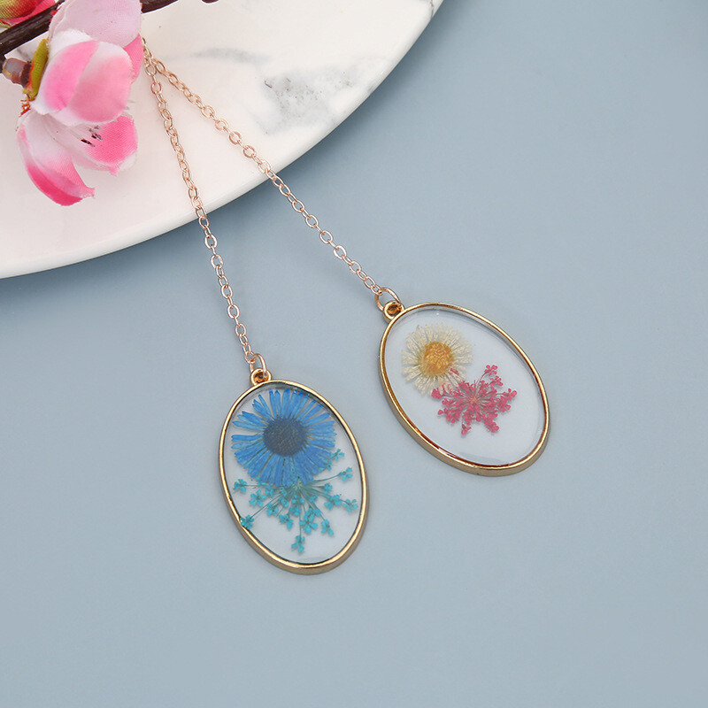 1 tk Lytwtw multikas metallist ripats kristallist kuivatatud lilledega kooli kontoritarbed Järjehoidjad armsad Kawaii naljakad kirjatarbed