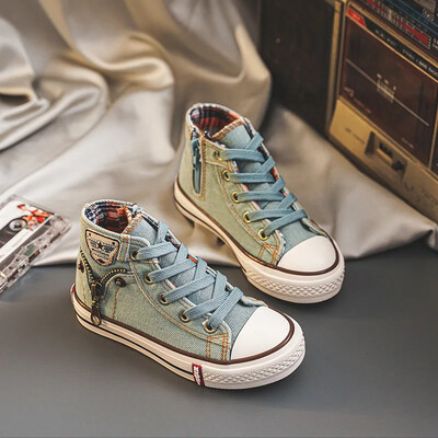 Canva kaubamärgiga laste vabaajajalatsid teksariidest uus 2024. aasta stiil, mitmekülgsed poisid, tüdrukud, lauajalatsid kummist välistald, suvehooaeg