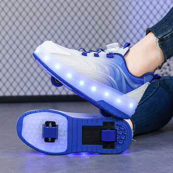 Παπούτσια Roller Skate με δύο τροχούς Led Light για Παιδιά Αγόρια Κορίτσια Λαμπερά αθλητικά φωτεινά αθλητικά παπούτσια Skateboard USB Charging