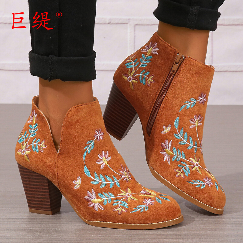 Juti 2024 φθινόπωρο και χειμώνας νέο εξωτερικό εμπόριο μεγάλου μεγέθους ψηλοτάκουνα ευρωπαϊκά και αμερικανικά γυναικεία παπούτσια μόδας