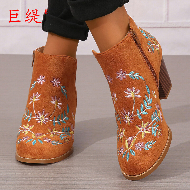 Juti 2024 φθινόπωρο και χειμώνας νέο εξωτερικό εμπόριο μεγάλου μεγέθους ψηλοτάκουνα ευρωπαϊκά και αμερικανικά γυναικεία παπούτσια μόδας