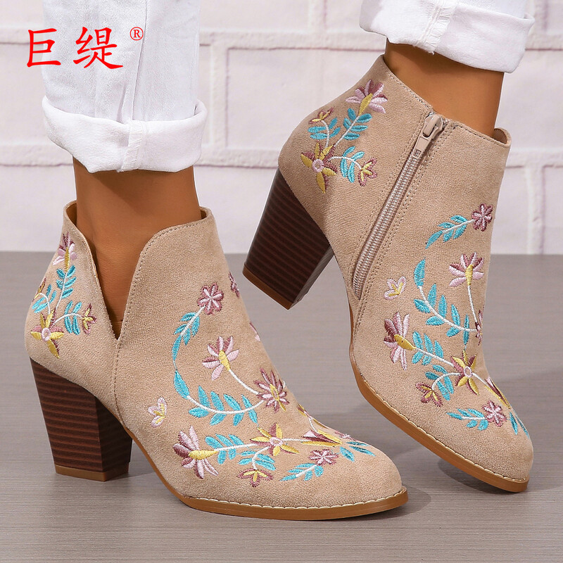 Juti 2024 φθινόπωρο και χειμώνας νέο εξωτερικό εμπόριο μεγάλου μεγέθους ψηλοτάκουνα ευρωπαϊκά και αμερικανικά γυναικεία παπούτσια μόδας