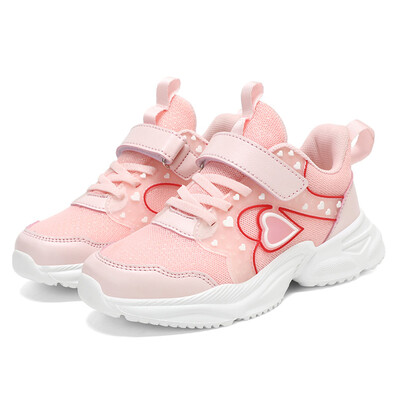 Mood Sport Roosad Tüdrukujalatsid Hingavad Laste Sweet Heart Print vabaajajalatsid Kerged laste kõndimiskingad libisemiskindlad