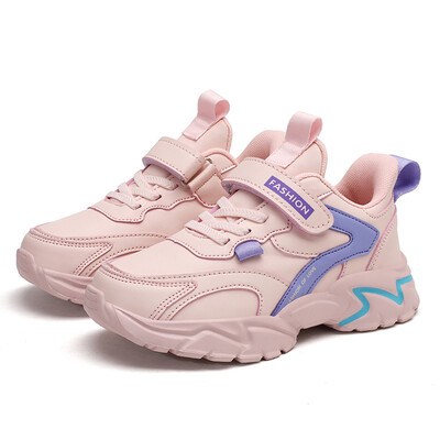 Спортни момичета Ежедневни кожени обувки 5-16 години Момче Обувки за тенис на открито Детски маратонки Противоплъзгащи се меки подметки Обувки за ходене