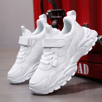 Спортни момичета Ежедневни кожени обувки 5-16 години Момче Обувки за тенис на открито Детски маратонки Противоплъзгащи се меки подметки Обувки за ходене