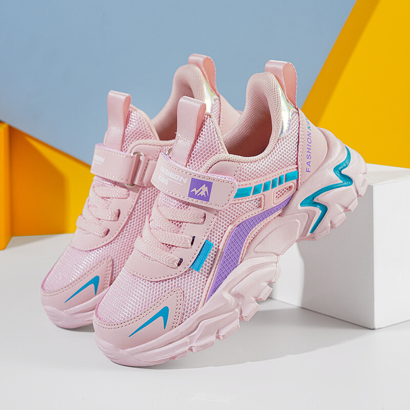 Dječje ležerne ružičaste cipele za djevojčice, vanjske udobne tenisice za trčanje, prozračne, studentske, dječje, dječačke, sportske obuće za hodanje