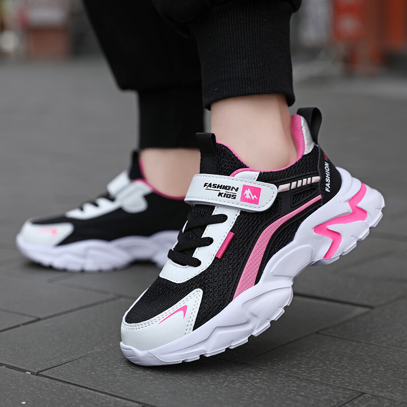Dječje ležerne ružičaste cipele za djevojčice, vanjske udobne tenisice za trčanje, prozračne, studentske, dječje, dječačke, sportske obuće za hodanje