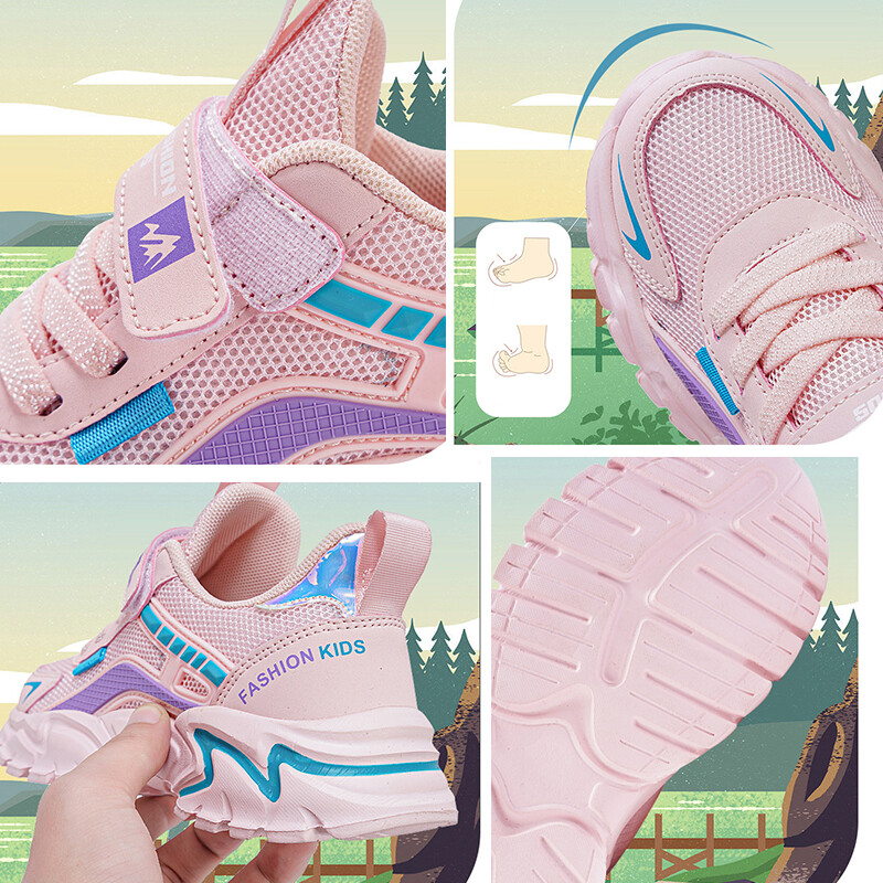 Dječje ležerne ružičaste cipele za djevojčice, vanjske udobne tenisice za trčanje, prozračne, studentske, dječje, dječačke, sportske obuće za hodanje