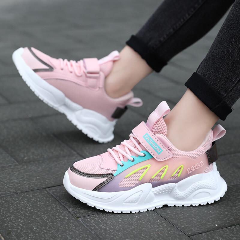 Tüdrukute õhuvõrguga tossud hingavad suvised laste kõndimisvõimalused vabaaja sportlikud jooksuvalgustid teismeliste pehmed lastejalatsid