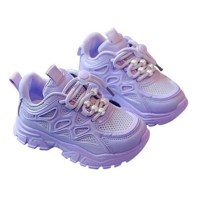 Pantofi pentru fete pentru copii, mov deschis, plasă respirabilă, pantofi de alergat pentru fete, pantofi de alergare pentru copii, pantofi ocazionali pentru copii, pantofi pentru fete