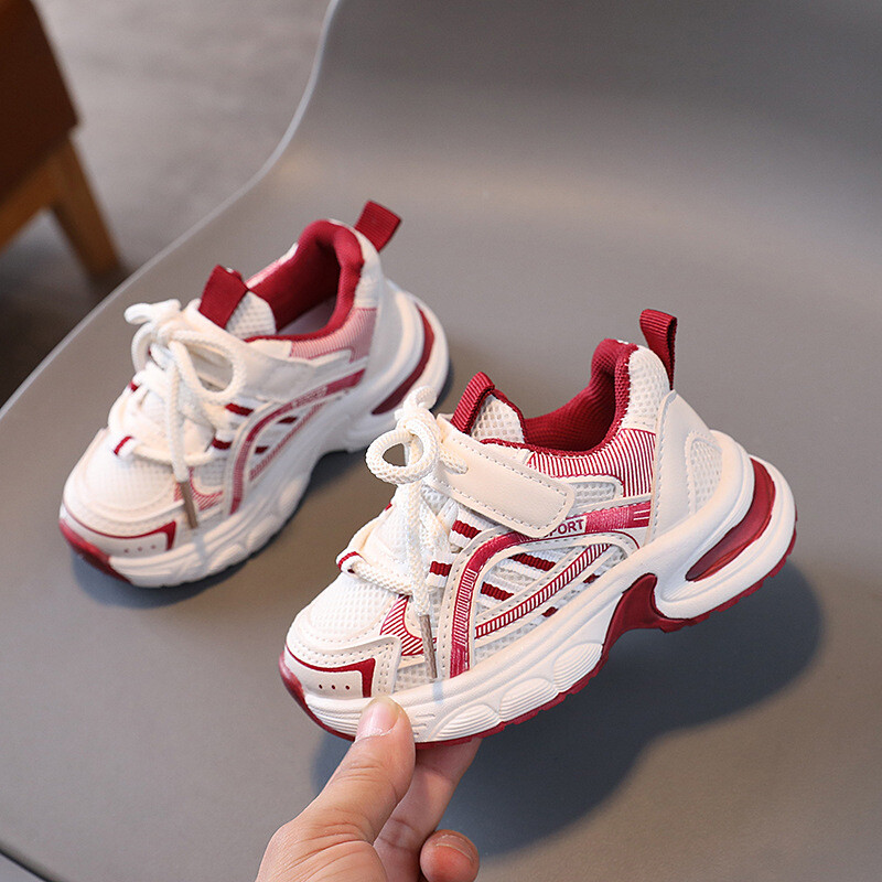 Bērnu sieta elpojoši sporta apavi Viegli, daudzpusīgi zīdaiņu zēniem meitenēm zīdaiņu ikdienas apavi Pavasara rudens bērnu skriešanas apavi