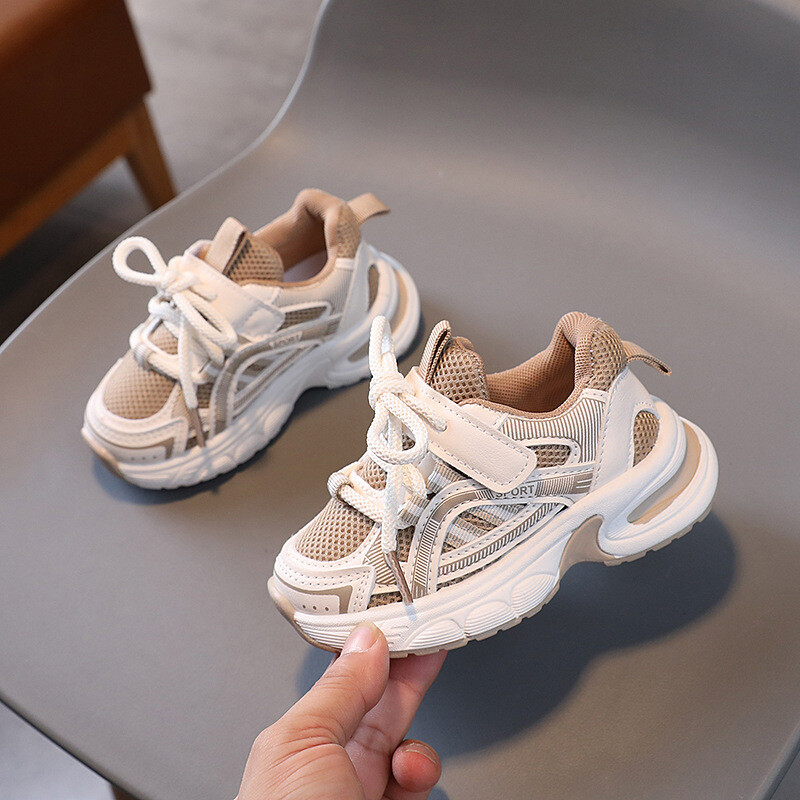 Bērnu sieta elpojoši sporta apavi Viegli, daudzpusīgi zīdaiņu zēniem meitenēm zīdaiņu ikdienas apavi Pavasara rudens bērnu skriešanas apavi