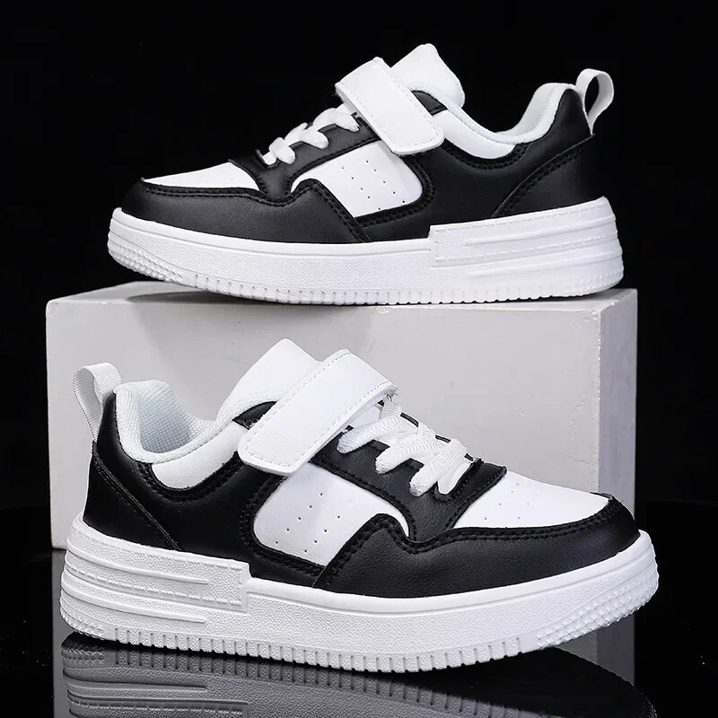 Lastejalatsid Tüdrukute Tossud Valged Must Roosad Lamedad Rulatossud 6–12 a. Lastele vabaaja nahast spordijalatsid tüdrukutele