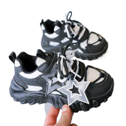 Elpojošas gradienta krāsas bērnu sporta apavi Elpošas, kuplas kedas meitenēm un zēniem ar zvaigžņu rotājumu