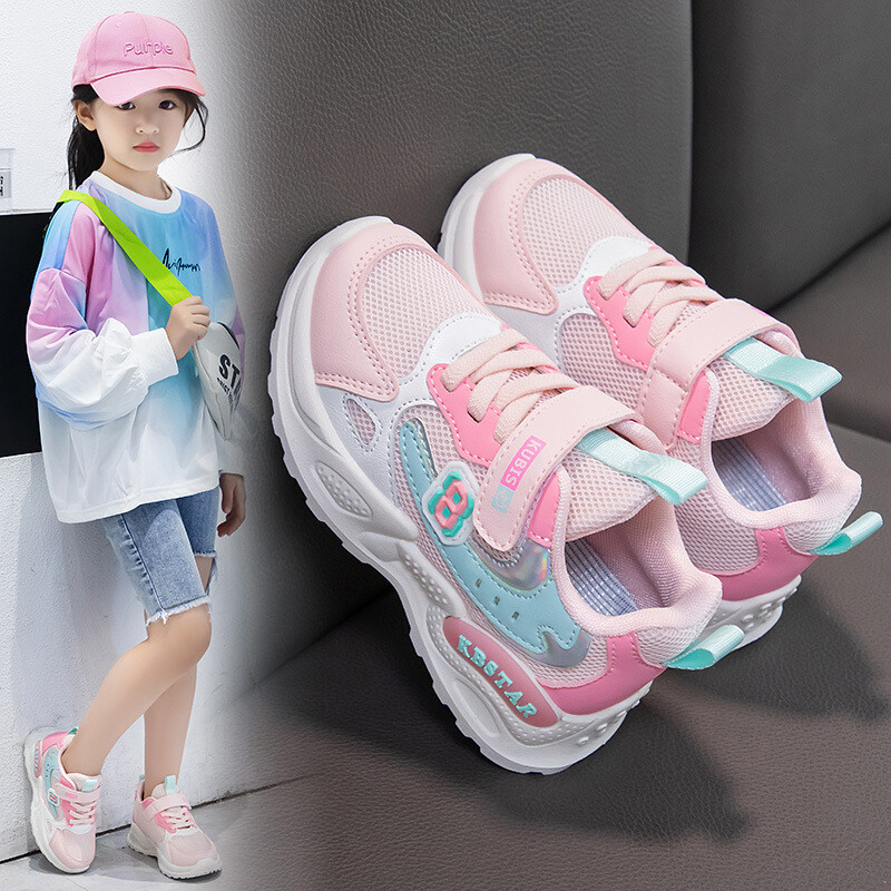 Laste sporditossud tüdrukutele Mood Suvine Jooksmine Vaba aeg Õhkvõrgust hingavad libisemisvastased kerged välisjalatsid