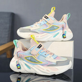 Fashion Pink Παιδικά Αθλητικά Παπούτσια Κοριτσίστικα Καλοκαιρινό Διχτυωτό Αναπνεύσιμο Casual Αθλητικά Παπούτσια για Κορίτσια Νέα Παιδικά Αθλητικά Παπούτσια με πλατφόρμα HOOK&LOOP