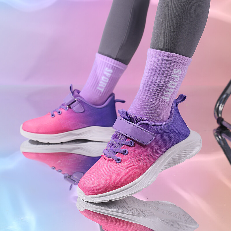 Trend roosad lillad laste tossud suvised kootud hingavad laste tossud poistele Mood vabaaja kerged spordijalatsid tüdrukutele