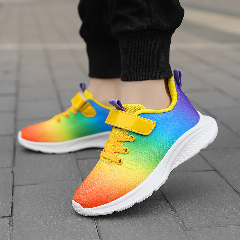 Trend roosad lillad laste tossud suvised kootud hingavad laste tossud poistele Mood vabaaja kerged spordijalatsid tüdrukutele