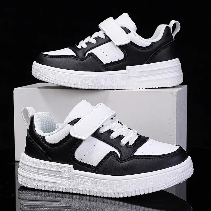 Dječja obuća Tenisice za djevojčice Bijele crne ružičaste ravne tenisice za skejtbord 6-12 godina Dječje ležerne kožne sportske tenisice za djevojčice